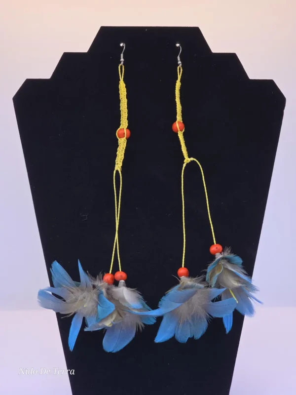 Aretes largos de plumas - Imagen 2