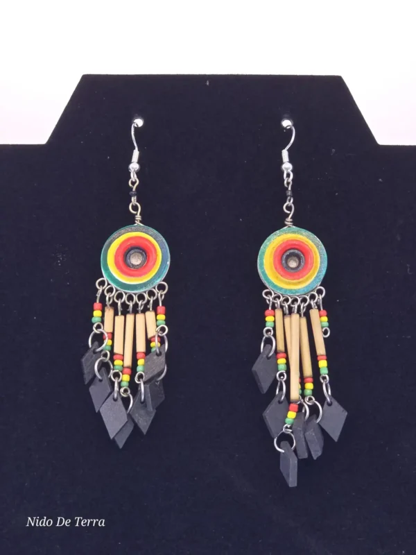 Aretes de chaquira con colgantes en punta - Imagen 2