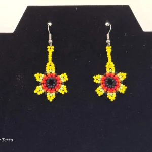 Aretes de chaquira forma de sol