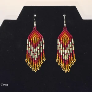 Aretes fuego de cuentas colgantes
