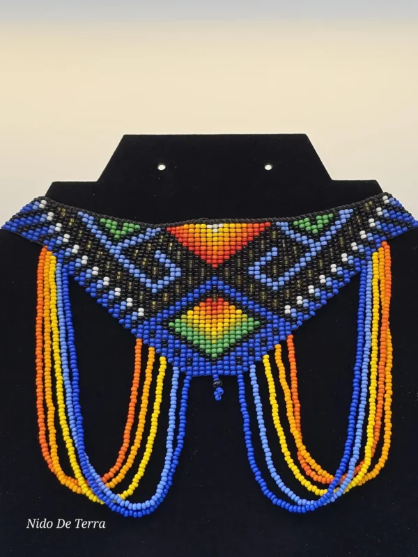 Juego de collar y aretes de cuentas coloridas - Imagen 2