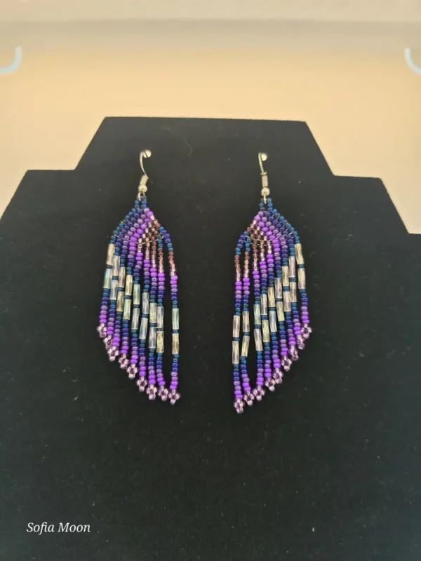 Juego de collar de cuentas turquesas largas y aretes a juego - Imagen 4