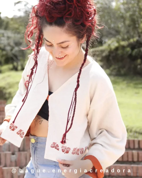 Chaqueta doble faz plantas sagradas